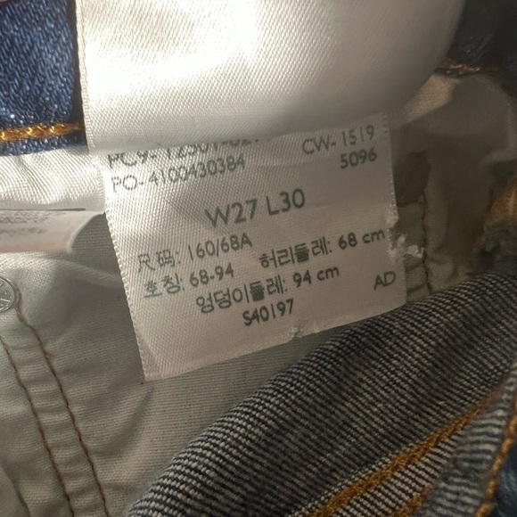 Levi’s blue 501 ankle length butterfly jeans 27 - Picture 5 of 9